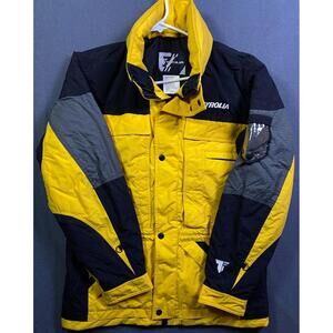 Vintage Tyrolia Men's Ski Snow Jacket Colorblock Zip Stow Away Vented Large VTG